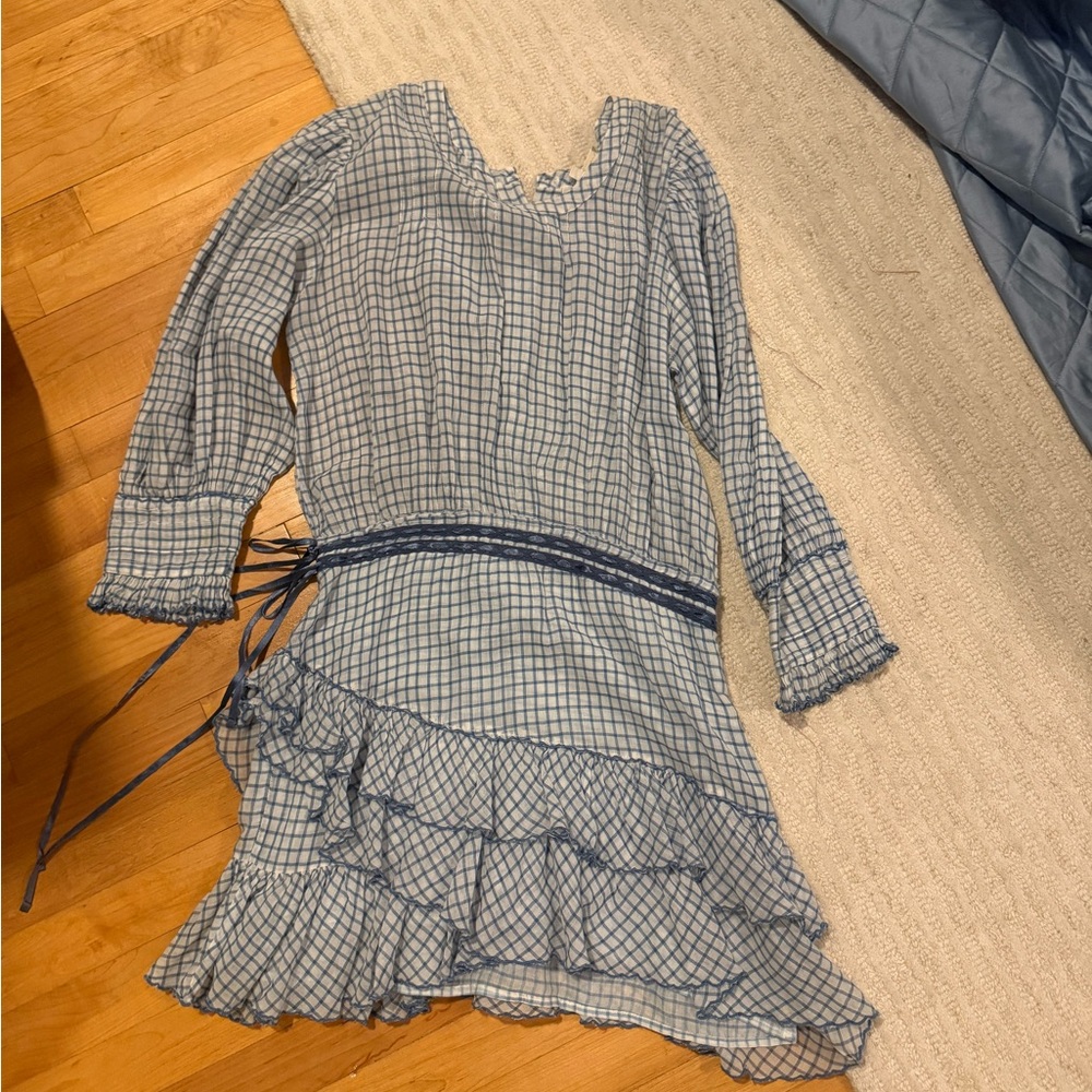 Love shack fancy Blue Checkered Dress